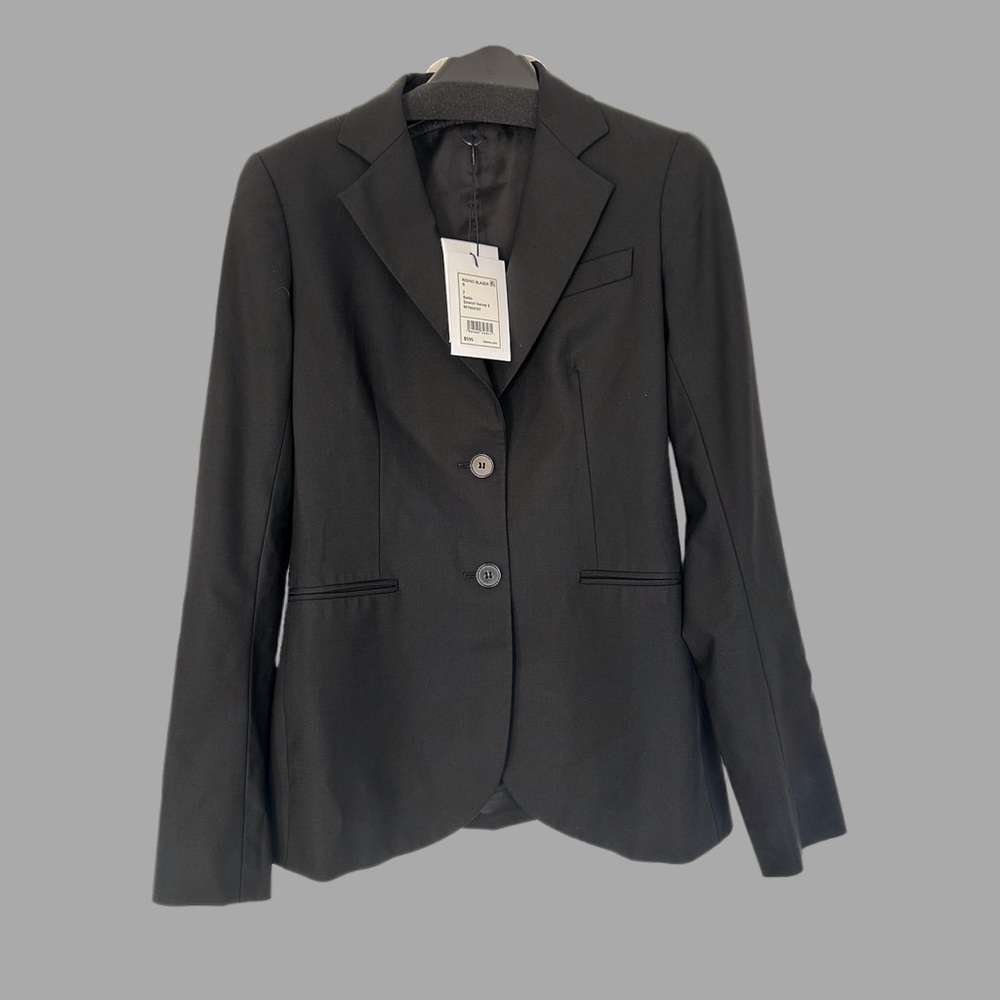 NWT Theory Black Tailored Riding Blazer with Notched Lapels Sz 2